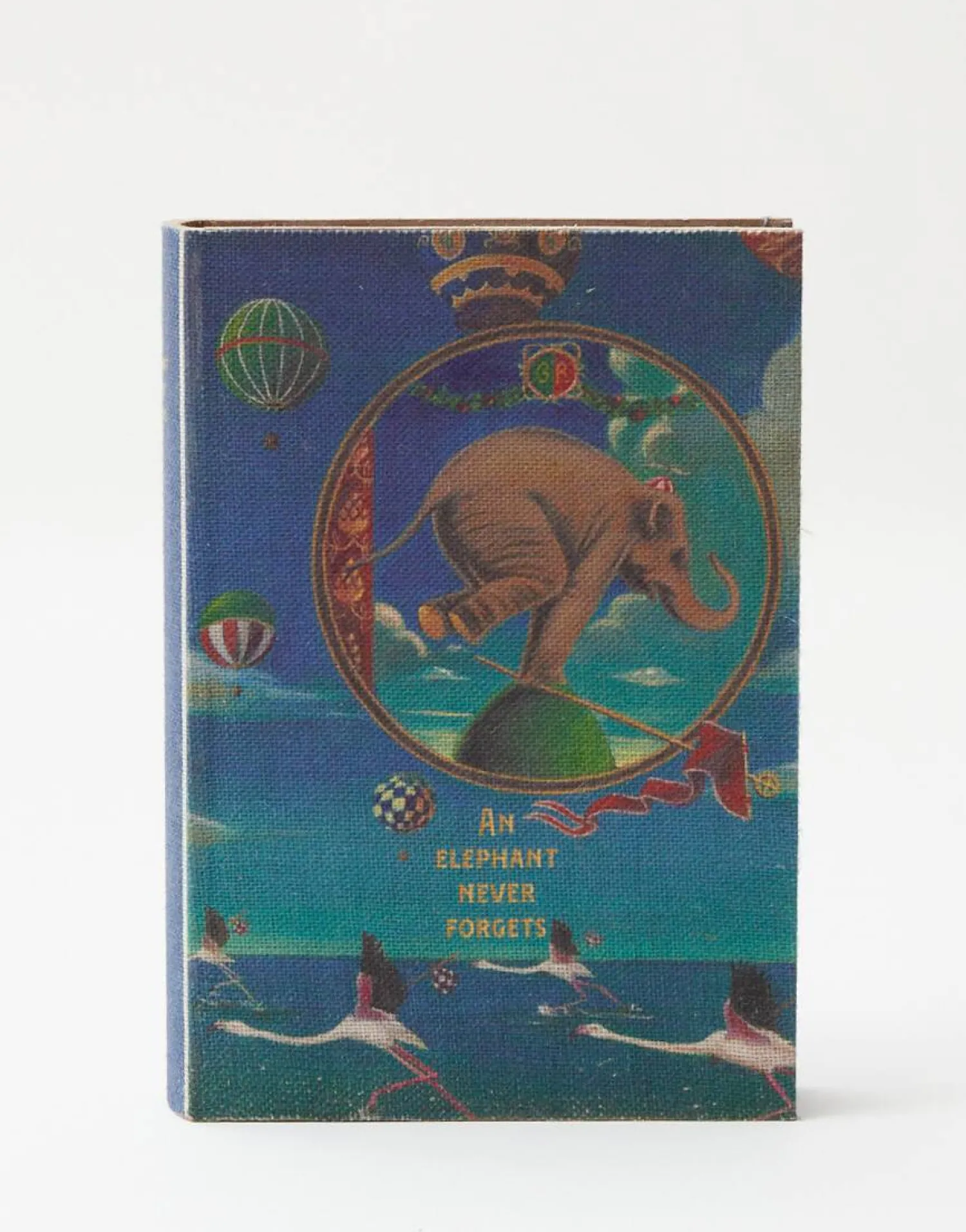 Natura Selection Decoración^Caja Libro Elefante 144158-BLUE