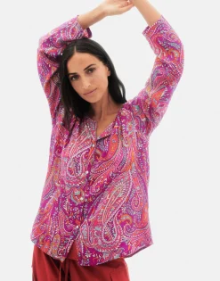 Natura Selection Camisas Y Blusas^Camisa Paisley 147769-FUCHSIA