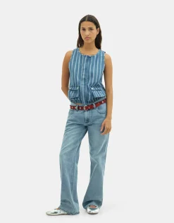 Natura Selection Camisetas Y Tops|Chalecos^Chaleco Denim Neve 149737-BLUE