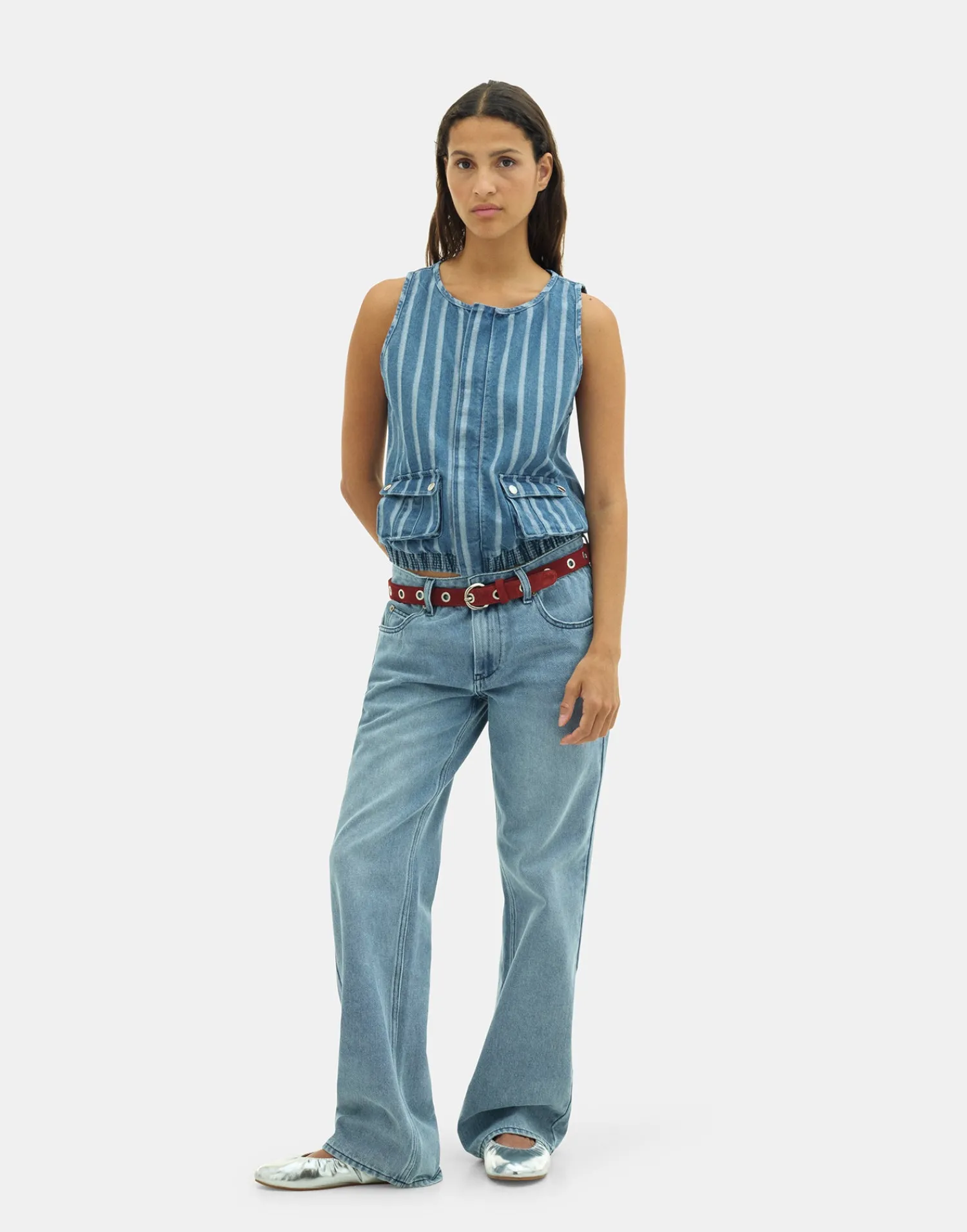 Natura Selection Camisetas Y Tops|Chalecos^Chaleco Denim Neve 149737-BLUE