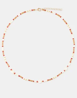 Natura Selection Bisutería^Collar Beads Corazones Nácar 150181-BURGUNDY