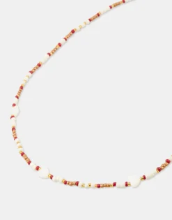 Natura Selection Bisutería^Collar Beads Corazones Nácar 150181-BURGUNDY
