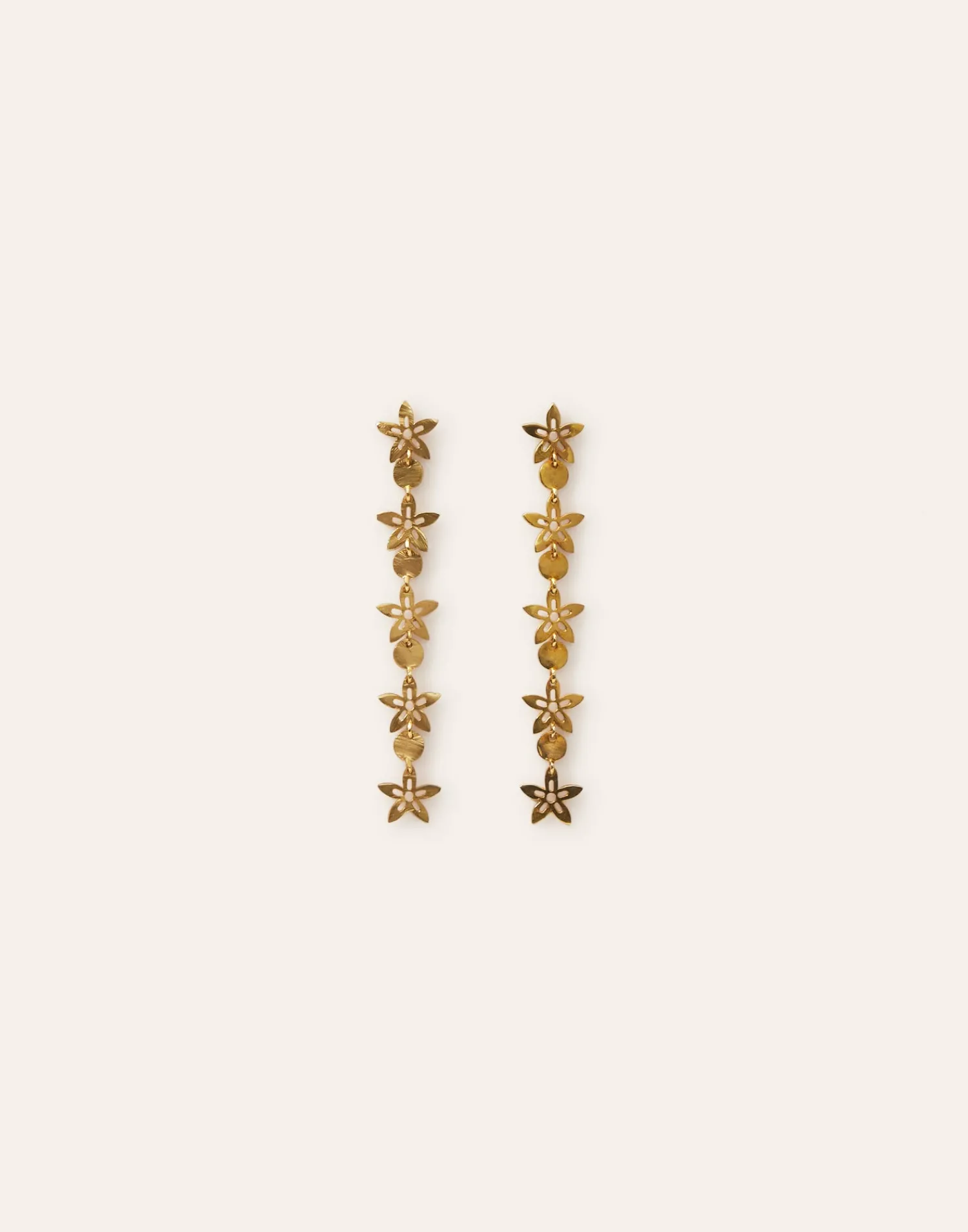 Natura Selection Bisutería^Pendientes Largos Flor 145825-GOLD