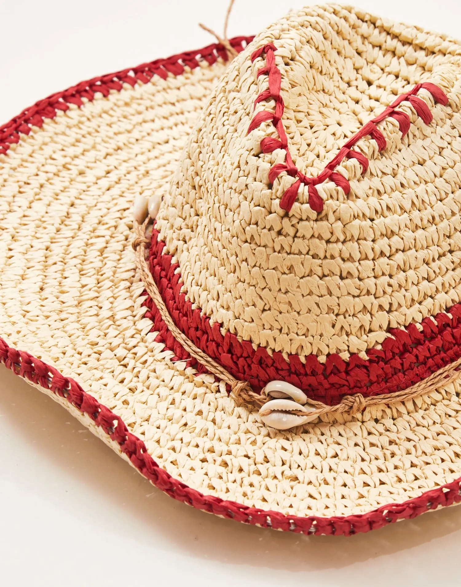 Natura Selection Sombreros Y Gorras^Sombrero Papel Conchitas 145568-RED