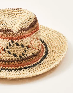 Natura Selection Sombreros Y Gorras^Sombrero Papel Rombos 145567-BROWN