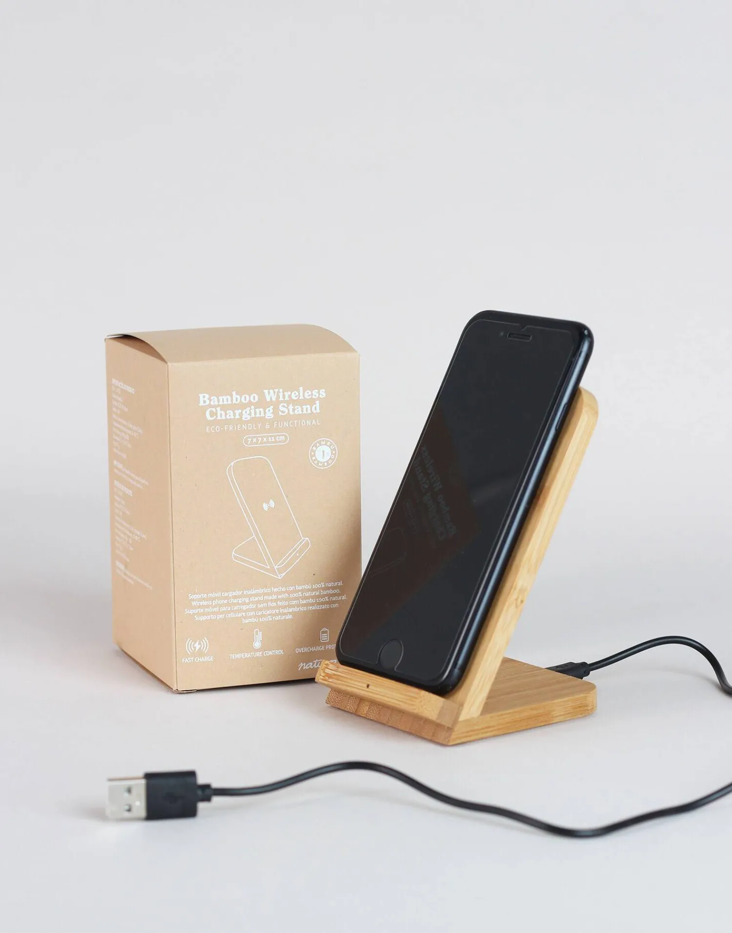 Natura Selection Electrónica Y Gadget^Soporte Móvil Cargador 124785-BAMBOO