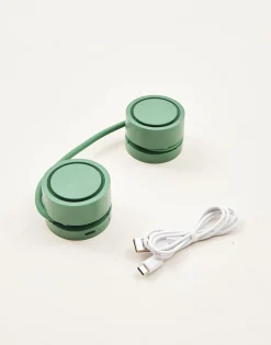 Natura Selection Electrónica Y Gadget|Viaje^Ventilador Cuello Doble 146204-GREEN